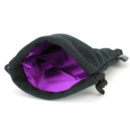 Easy Roller: 5x8 Velvet Black Dice Bag with Purple Interior