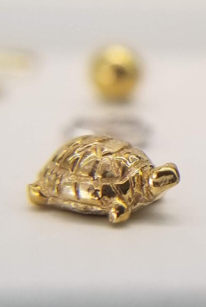 Walking Turtle End in Gold - Threaded