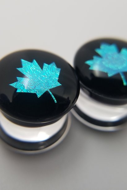 Maple Leaf Glass Plugs 1/2"