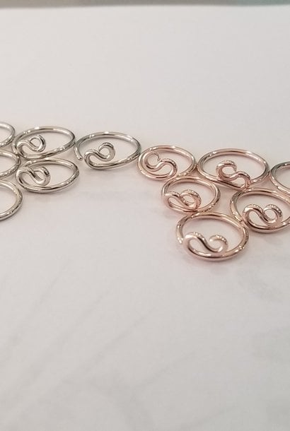 Double Swirl Seam Ring - 14k SOLID Gold