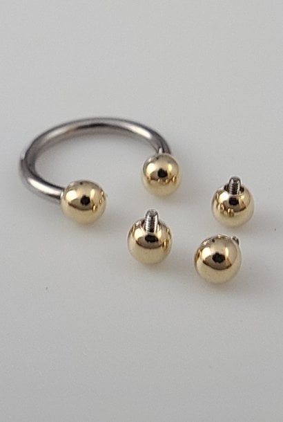 Ball end in Gold - Threaded