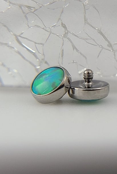 Bezel Cabochon End  in Titanium - Threaded