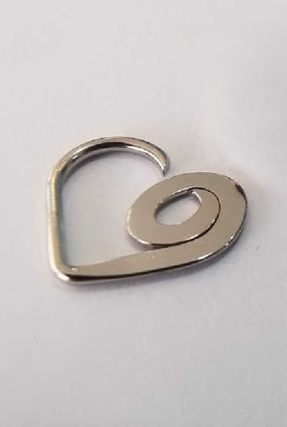 Daith Heart Ring - flattened