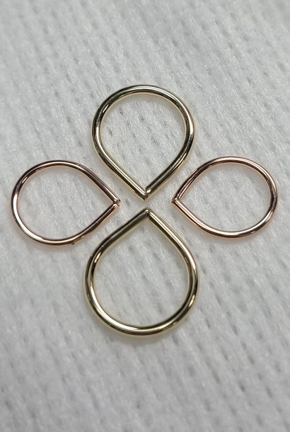 Teardrop Seam Ring - 14k SOLID Gold