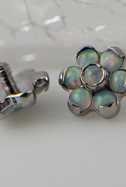 Gem Flower in Titanium - 1.5mm gems - threaded