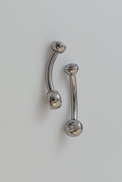 Mini Gem Curve - 16g Threaded