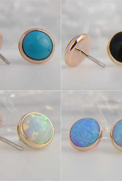 Opal Cabochons  - Press-Fit End in Gold