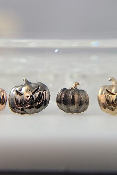 Pumpkin and Jack O Lantern Ends in Gold - Press-Fit