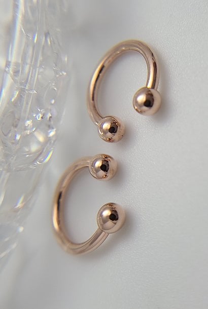 Circular Barbell " Horseshoe " - 14k Solid Gold