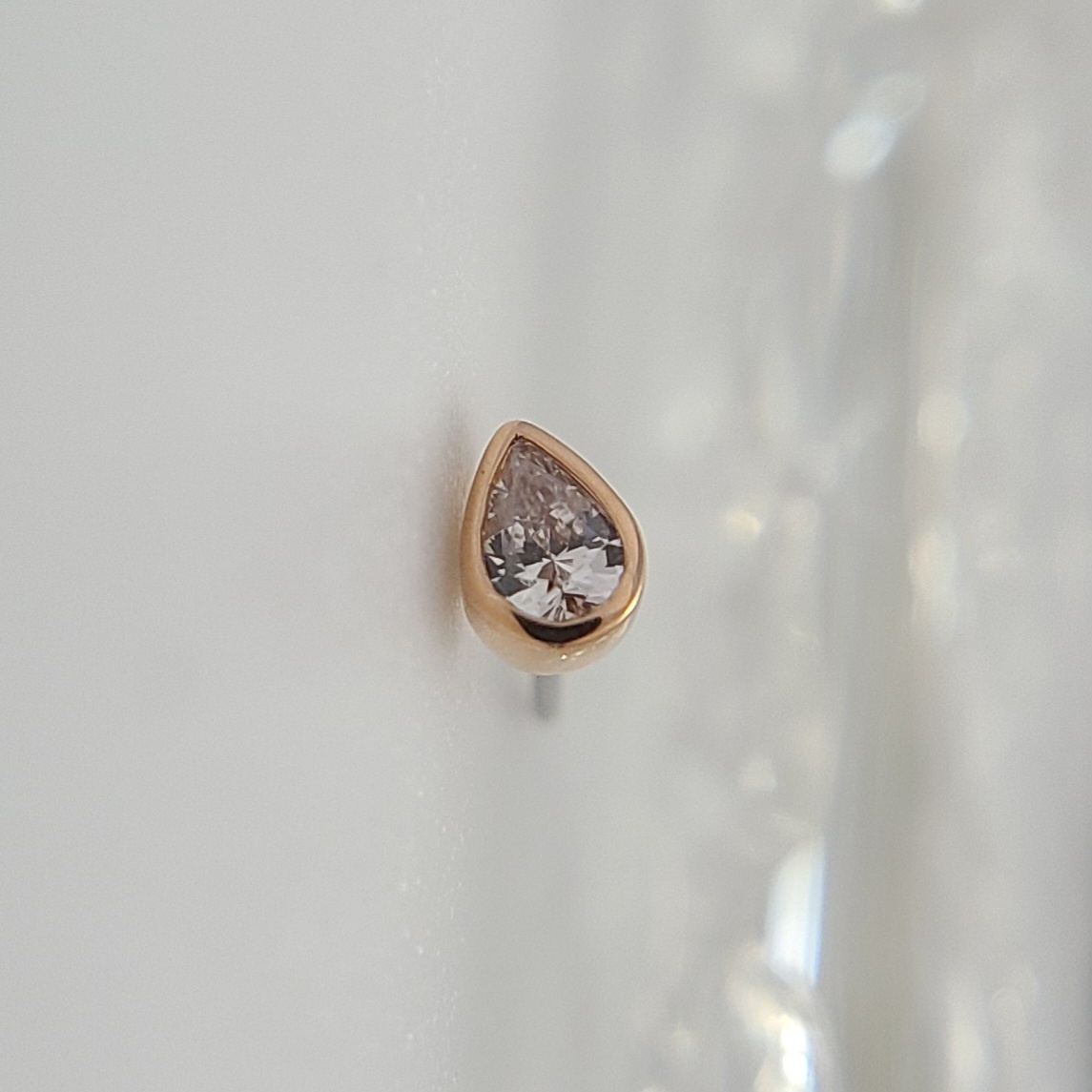 Pear Shaped CZ in Gold - Mary Press-fit end - Studio 51/50