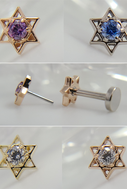 Star of David - Press-Fit end in Gold