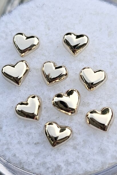 Puffy Heart in Gold - Press-Fit End