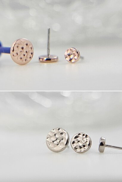 Hammered Disk End in Gold (Press-Fit)