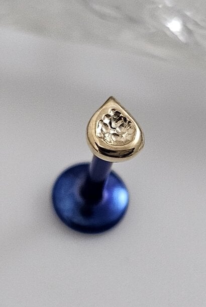 Textured Teardrop end in Gold - Press-Fit