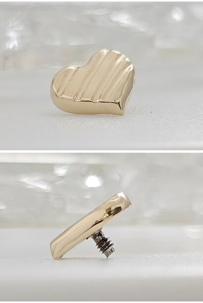Gold Heart end - Threaded