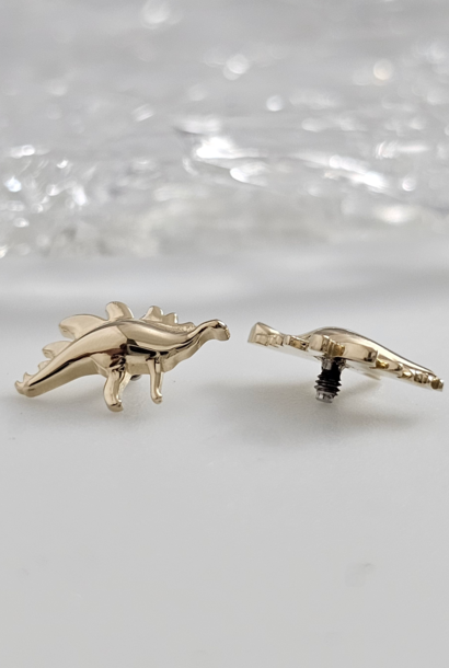 Stegosaurus Gold Dinosaur -  Threaded End