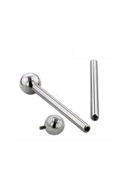 4g Threaded Straight Barbell - priced w/o ends - TITANIUM