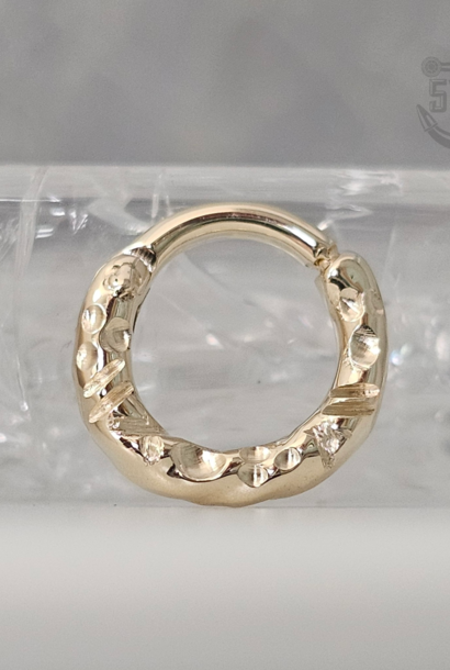 Hammered Clicker - 14k Solid Gold