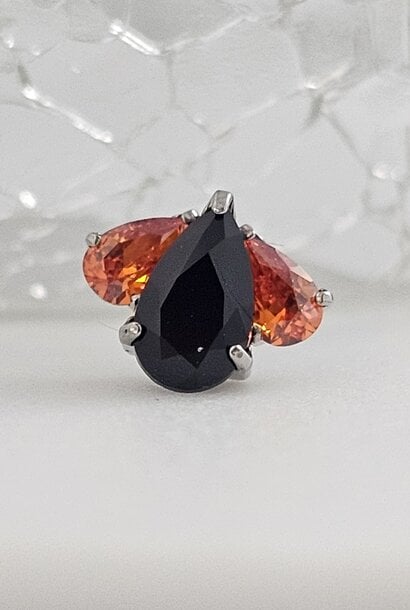 Pear Cut Gem Fan Clusters