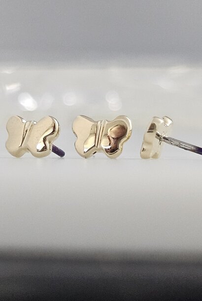 Carved Butterfly End - Gold