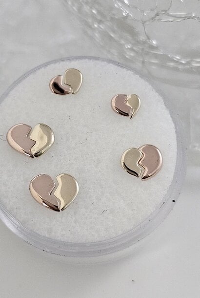 BFF Best Friends Heart in 14k Gold - Press-Fit