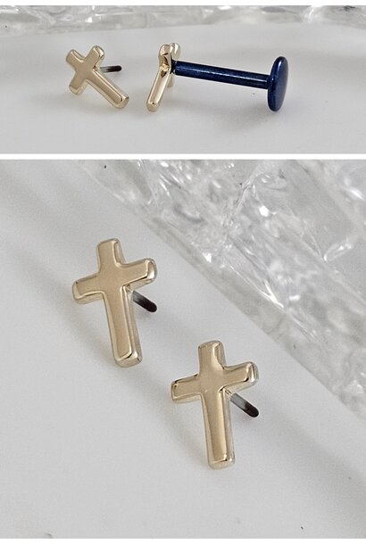 Tidy Cross end in 14k Gold - Press-Fit End