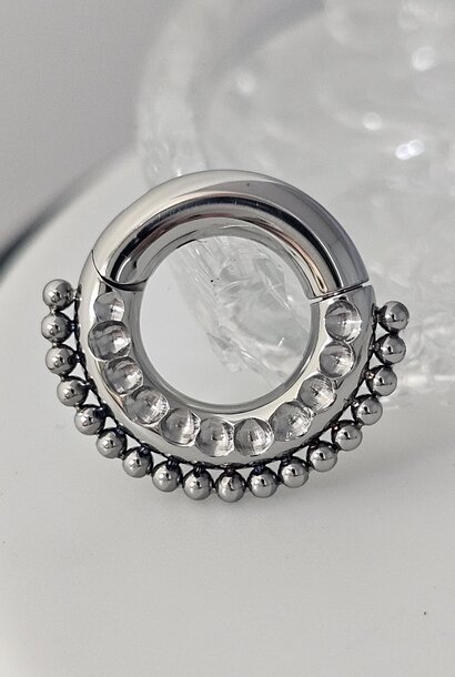 Beaded Hammered Clicker - Titanium