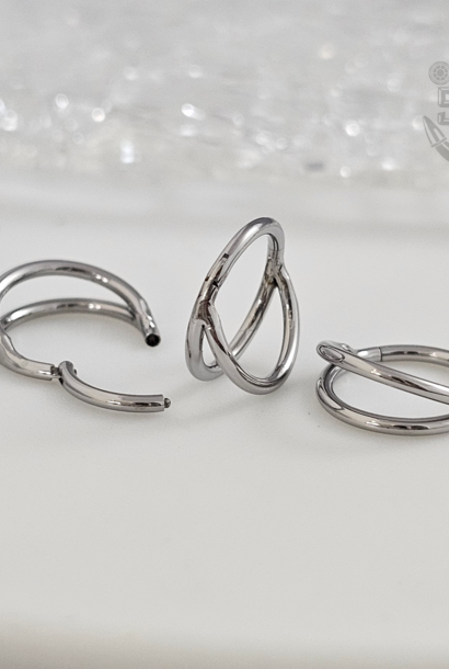 Double Ring - Split Ring - Clicker - Titanium