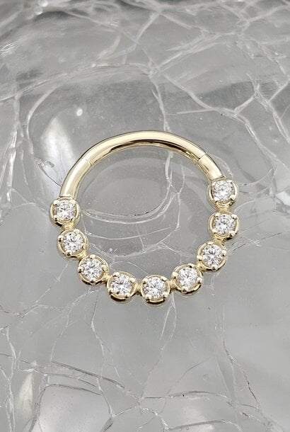 Aziza Clicker - 14k Solid Gold with CZ