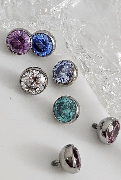 Gem Ball End in Titanium  - Threaded
