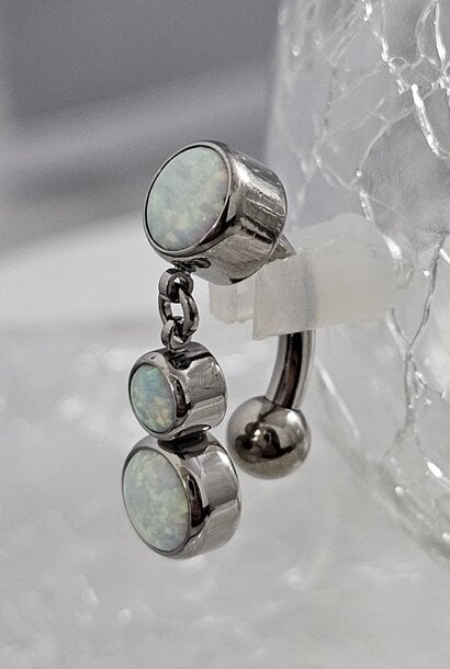 Top Dangle - 2gem Bezel  Cluster Navel Curve