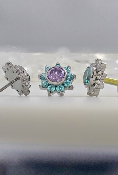 Press-Fit 9 petal Flower in Titanium