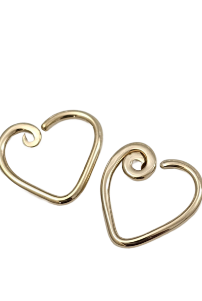 Heart w/Swirl Seam Ring - 14k Solid Gold