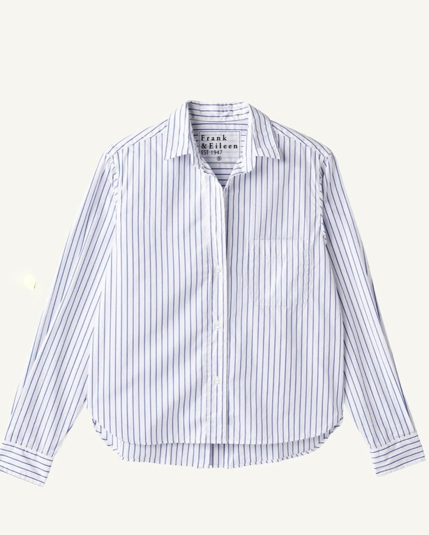 FRANK & EILEEN SILVIO BLUE/WHITE STRIPE BUTTON-DOWN