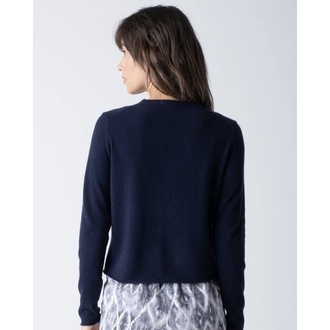 MARGARET O'LEARY INDIGO  VEE CARDIGAN
