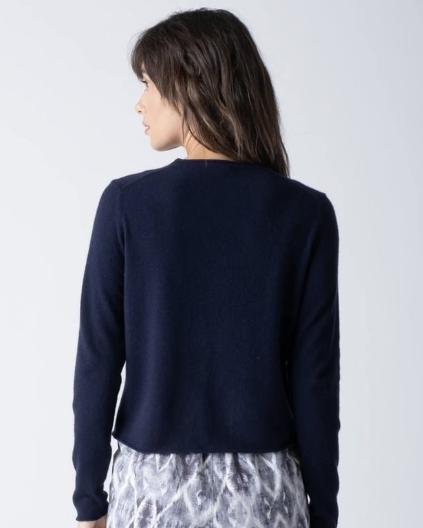 MARGARET O'LEARY INDIGO  VEE CARDIGAN