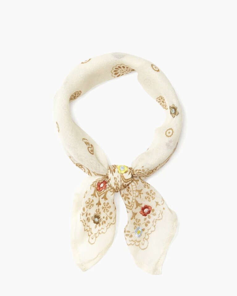 CHAN LUU FLORAL EMBROIDERED BANDANA