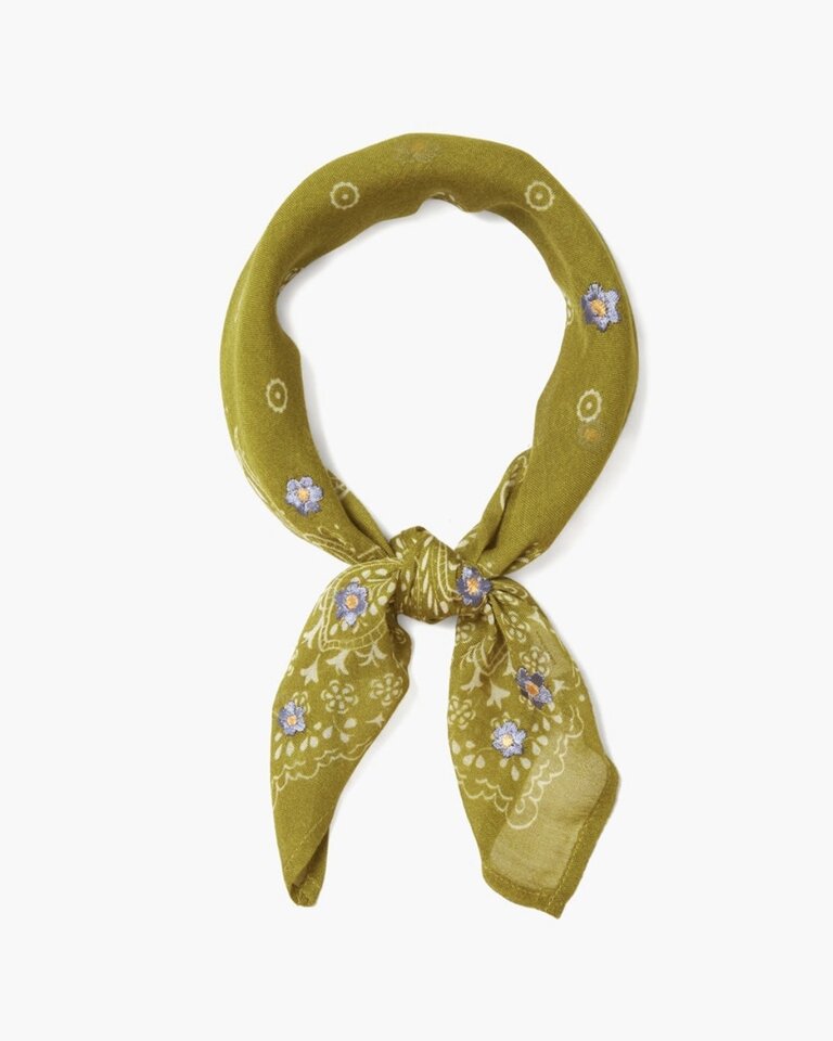 CHAN LUU FLORAL EMBROIDERED BANDANA