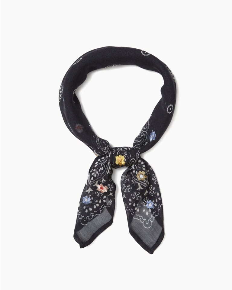 CHAN LUU FLORAL EMBROIDERED BANDANA
