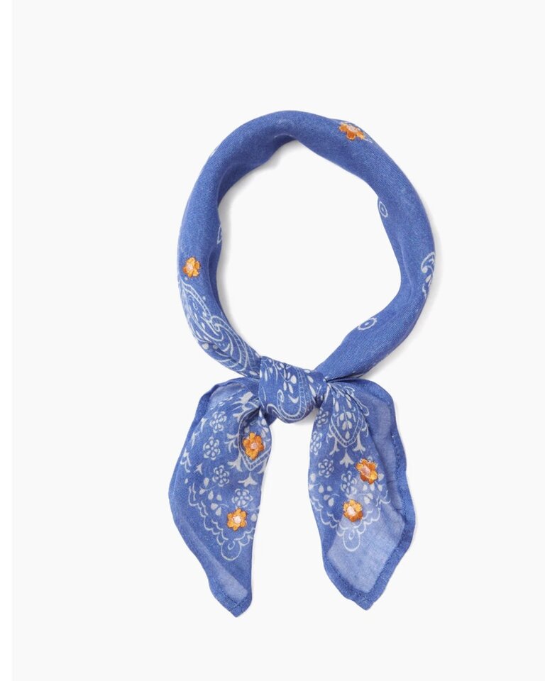 CHAN LUU FLORAL EMBROIDERED BANDANA