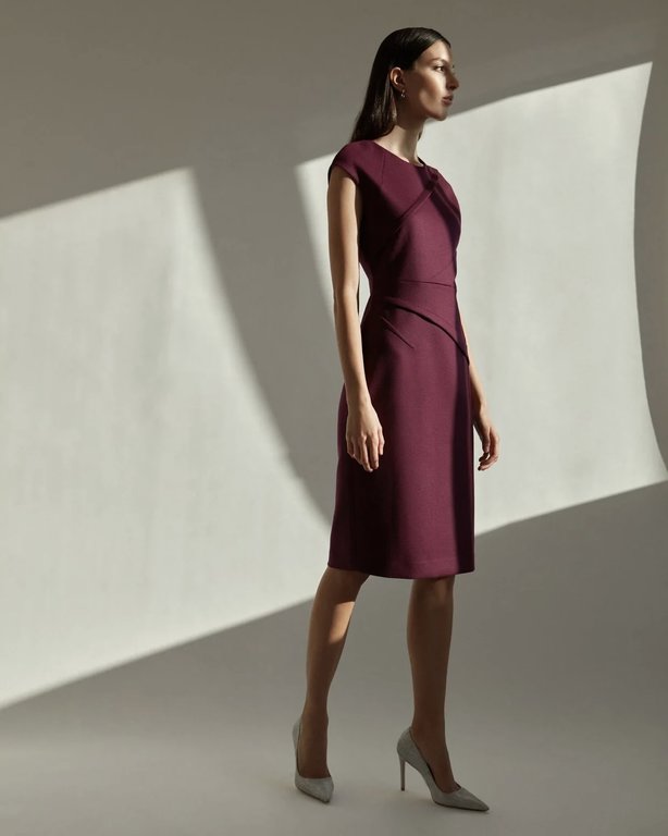 JUDITH AND CHARLES CASTA DRESS IN BRIGHT PLUM