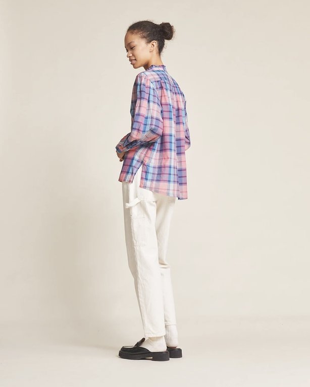 BIRDS OF PARADIS QUINCY BLOUSE IN SORBETTO PLAID