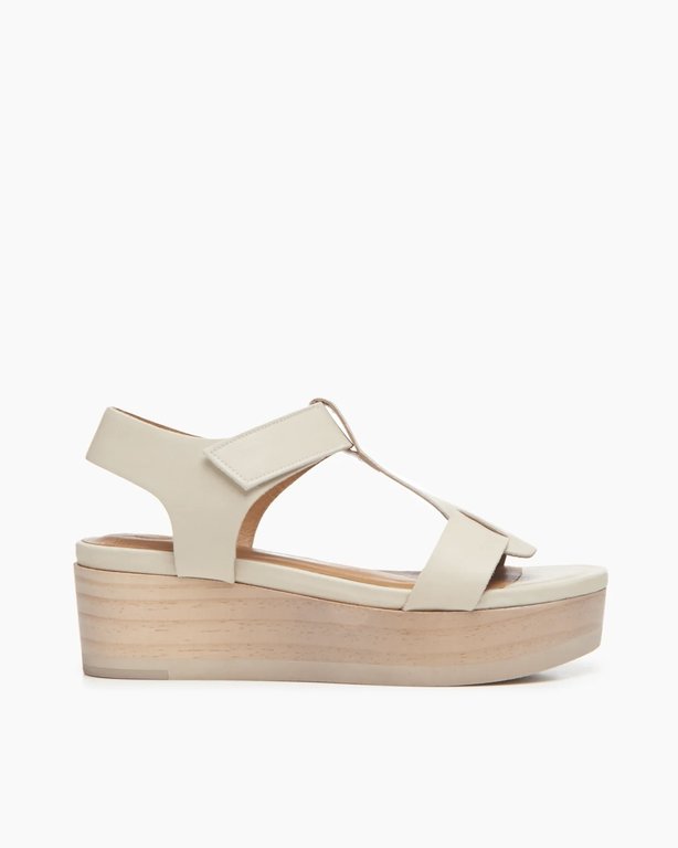COCLICO ALLY WEDGE IN GREIGE LEATHER