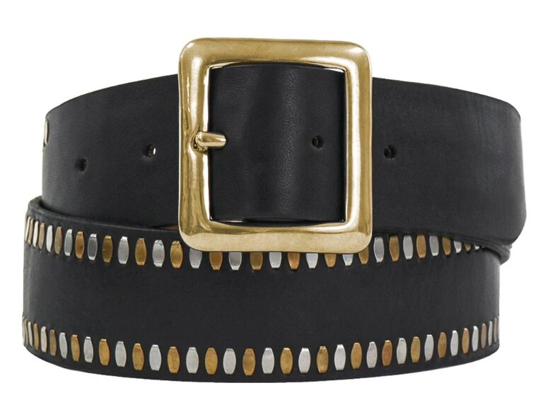 CALLEEN CORDERO MALA 1.5" BELT IN BLACK ARIZONA LEATHER
