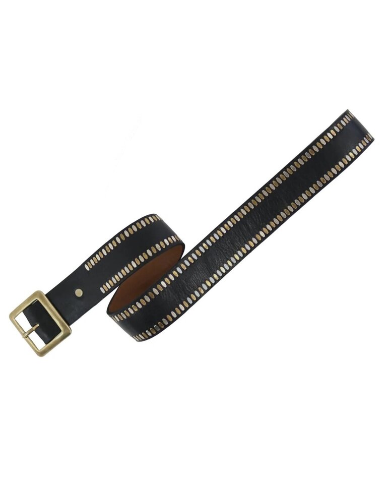 CALLEEN CORDERO MALA 1.5" BELT IN BLACK ARIZONA LEATHER