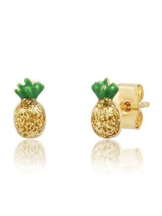 TAI JEWELRY PINEAPPLE POST WITH GREEN ENAMEL