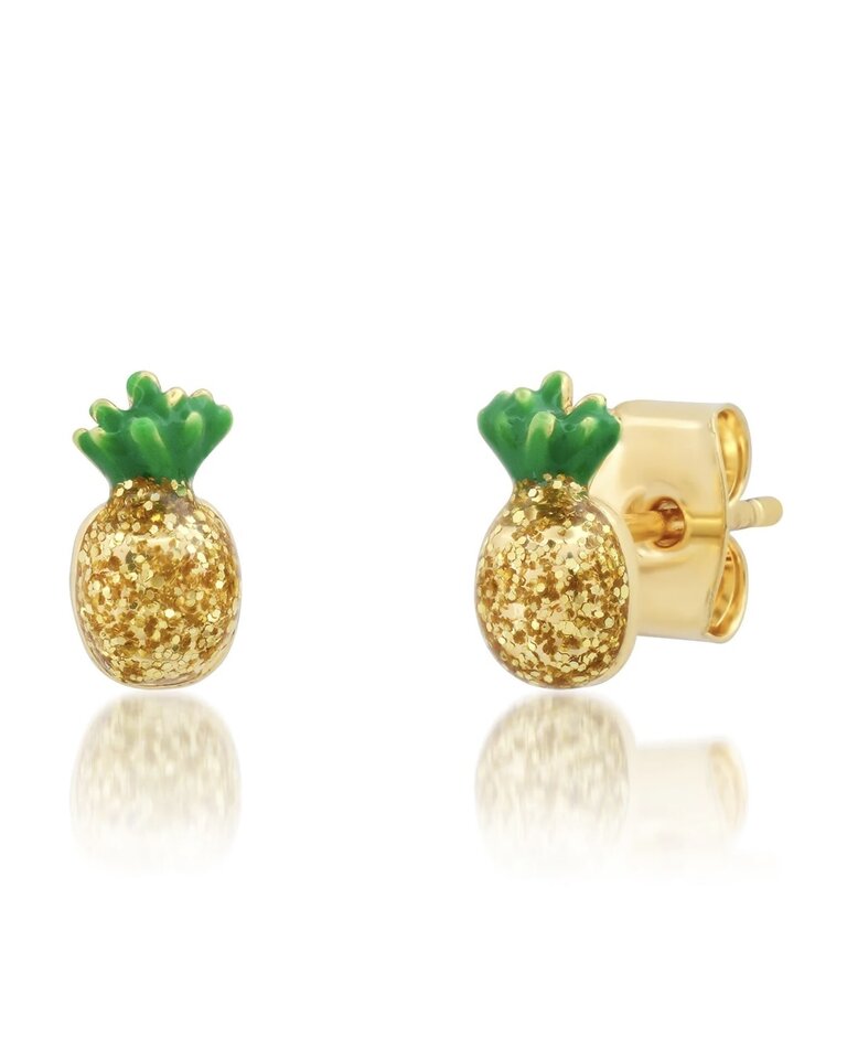 TAI JEWELRY PINEAPPLE POST WITH GREEN ENAMEL
