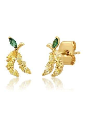 TAI JEWELRY BANANA CZ STUDS