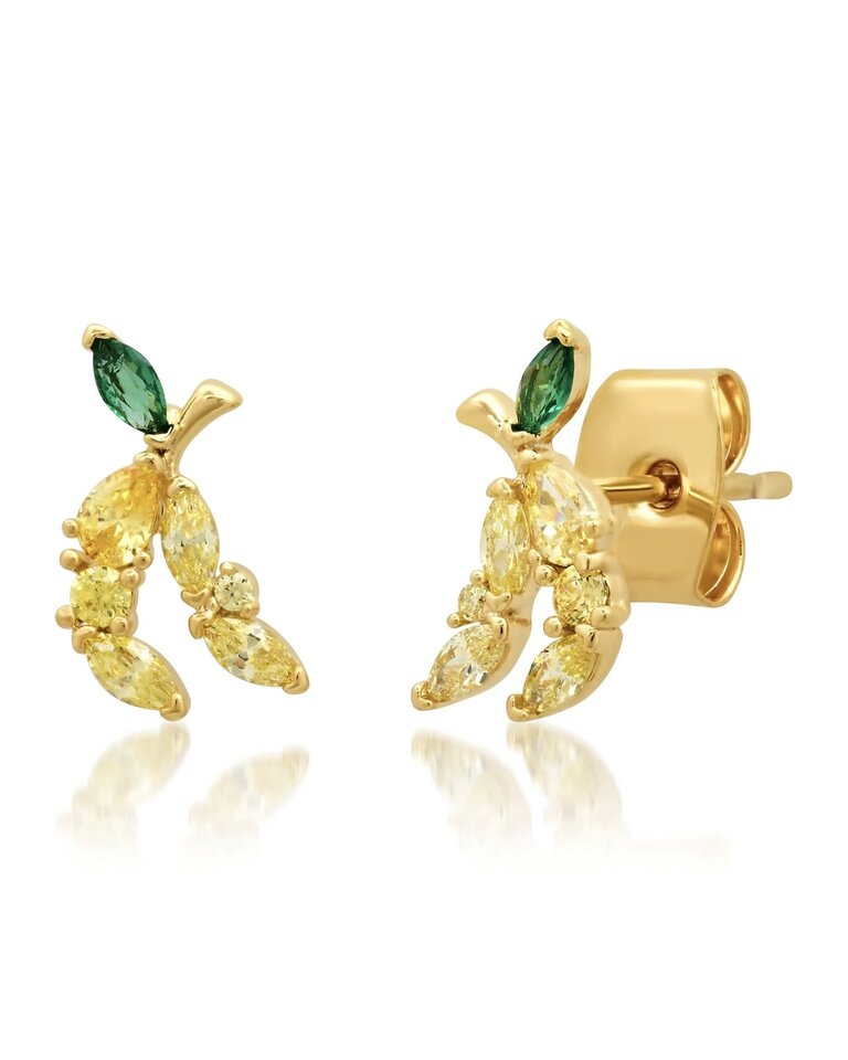 TAI JEWELRY BANANA CZ STUDS