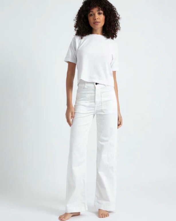 ASKKNY SAILOR TWILL PANT IN IVORY